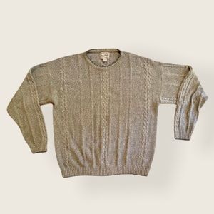 Woolrich Pullover Sweater Men’s Size L Large Made In USA Cable Knit